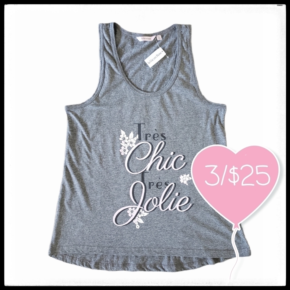 ⭐3/$25⭐ La Vie En Rose Heathered Tank